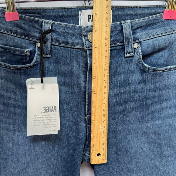 PAIGE Crop Flare Jeans Women’s Rory Raw Hem Size 25 Medium Wash NWT - Picture 6 of 7